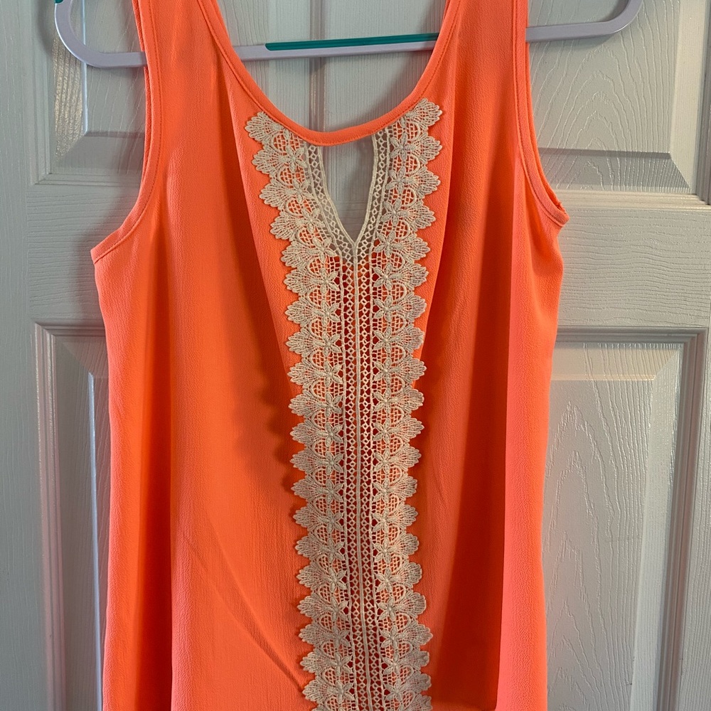 Bright Coral Tank Top Blouse